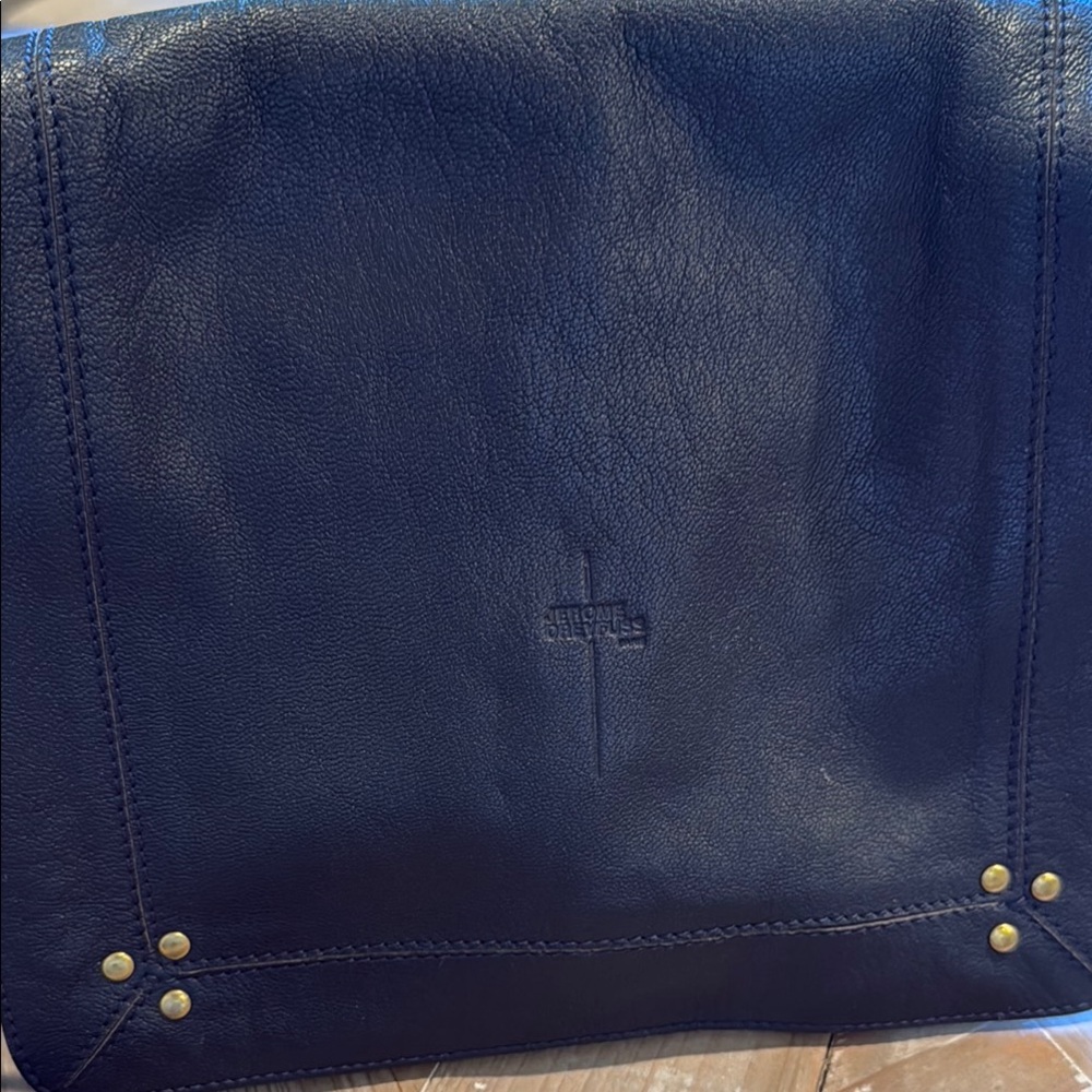 Navy blue Leather Crossbody Bag - Picture 2 of 12